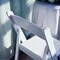 31" tall White Resin Folding Chair Vinyl Padded Seat Wedding Party Decorations